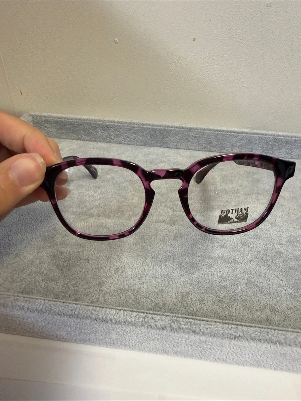 NWOT Smilen Eyewear Style 257 Gothic Purple Tortoise Round Eyeglasses Eyesize 48
